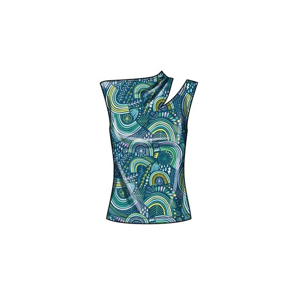 Simplicity Sewing Pattern S9680 Womens Asymmetrical Top Sizes Plus 20W-28W Easy - Picture 6 of 7